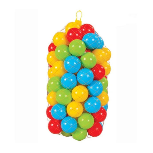 Filet de 100 Balles Souples Multicolores (9 cm)
