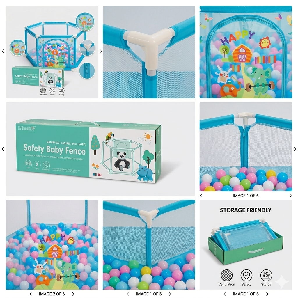 Parc de Jeu pour Bébé avec 50 Balles – Babysit