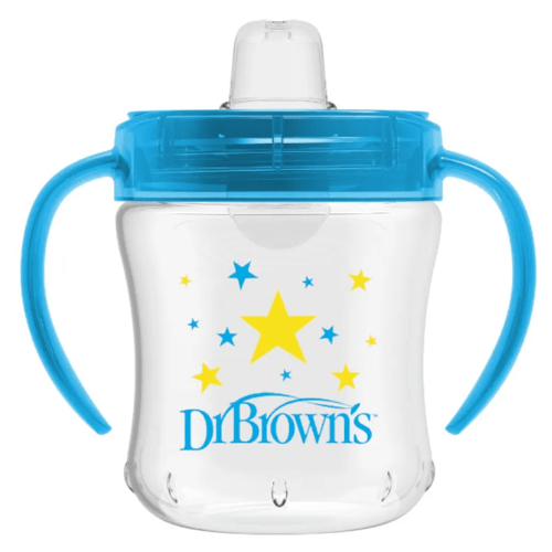 Dr. Brown’s – Gobelet Transition 180 ml avec poignées 6M+ – Bleu