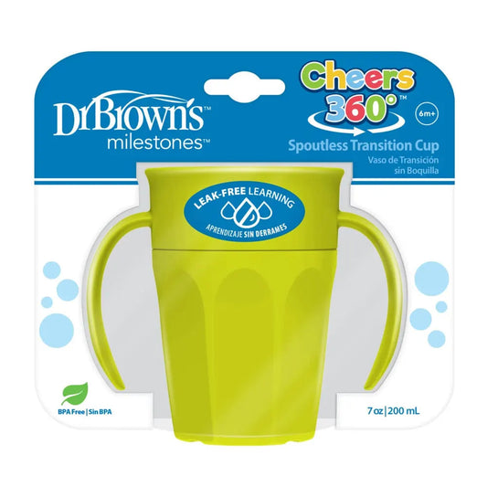 Dr. Brown’s – Gobelet Cheers 360° avec Poignées 200 ml – Vert