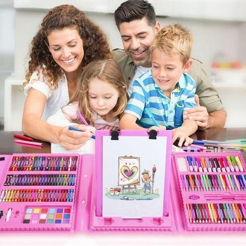 Coffret de Dessin Complet 208 Pièces avec Tableau Intégré