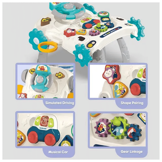 5 in 1 Baby Walker Gris – Trotteur Évolutif Multifonction pour Bébé