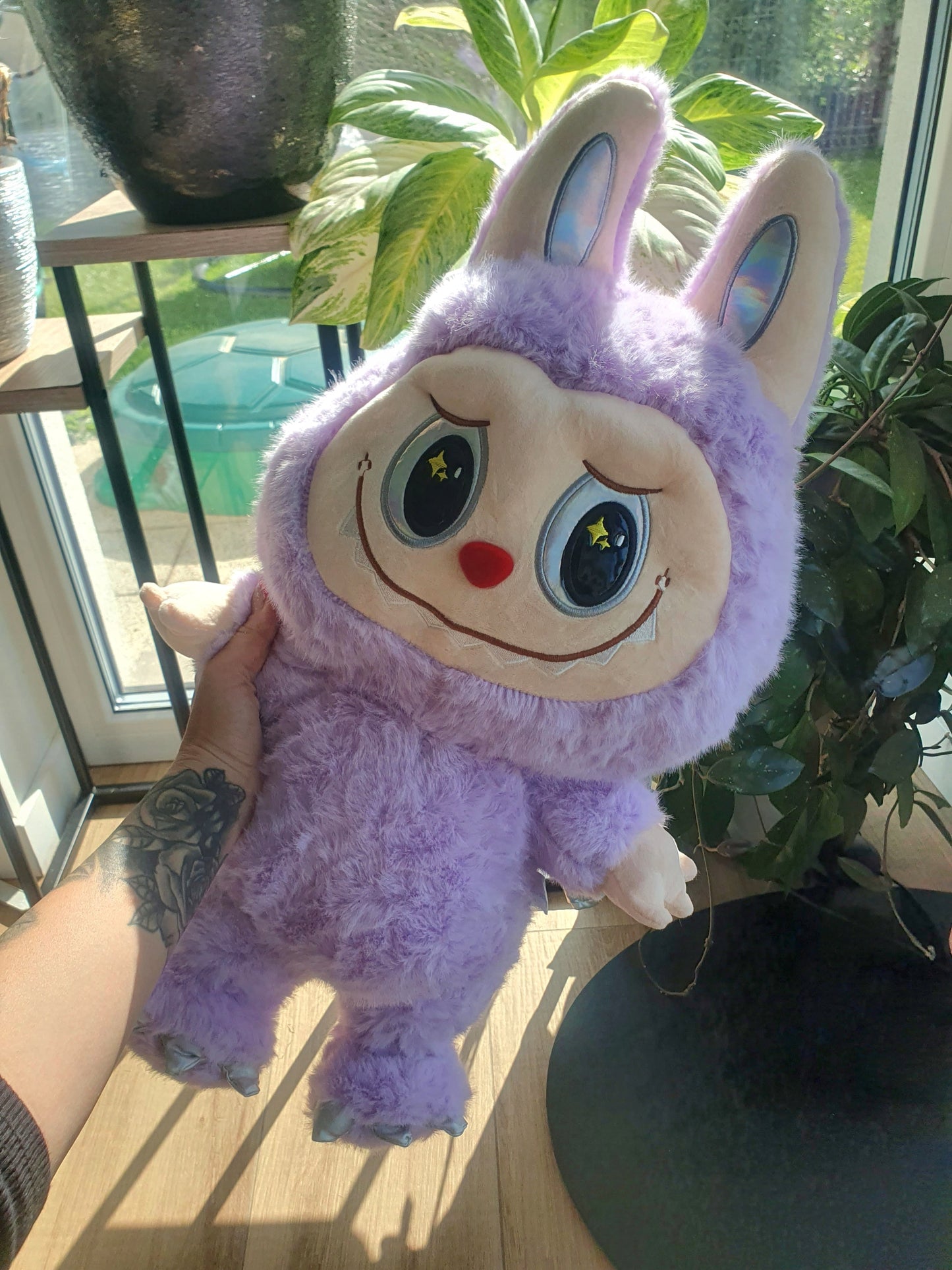 Peluche Labubu 38 cm – Fluffy Fibers Mauve