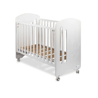 Interbaby – Lit bébé en bois avec option cododo – Blanc – 60 x 120 cm