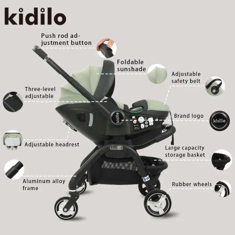 Poussette Siège Auto Multifonctionnelle 3 en 1 – Kidilo