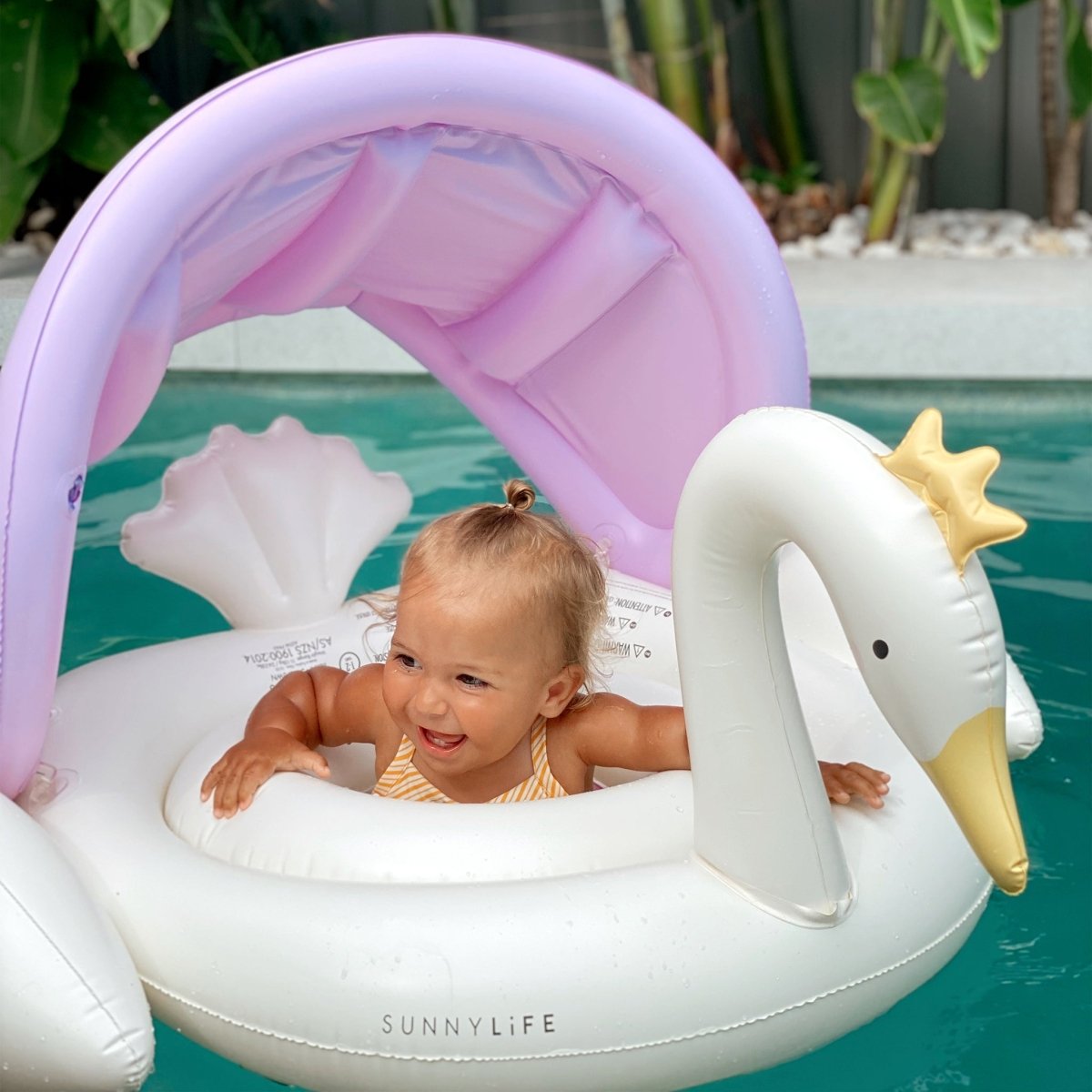 Bouée Multicolore Cygne Princesse Sunlife avec Pare-Soleil