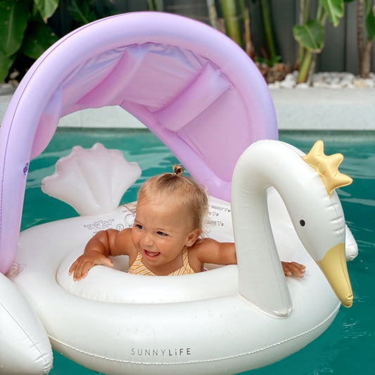 Bouée Multicolore Cygne Princesse Sunlife avec Pare-Soleil