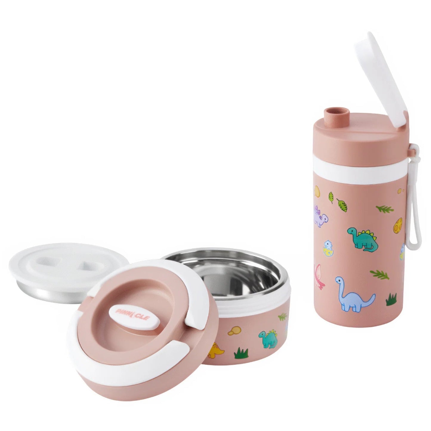Set Gourde & Lunch Box Inox – Dinosaurs