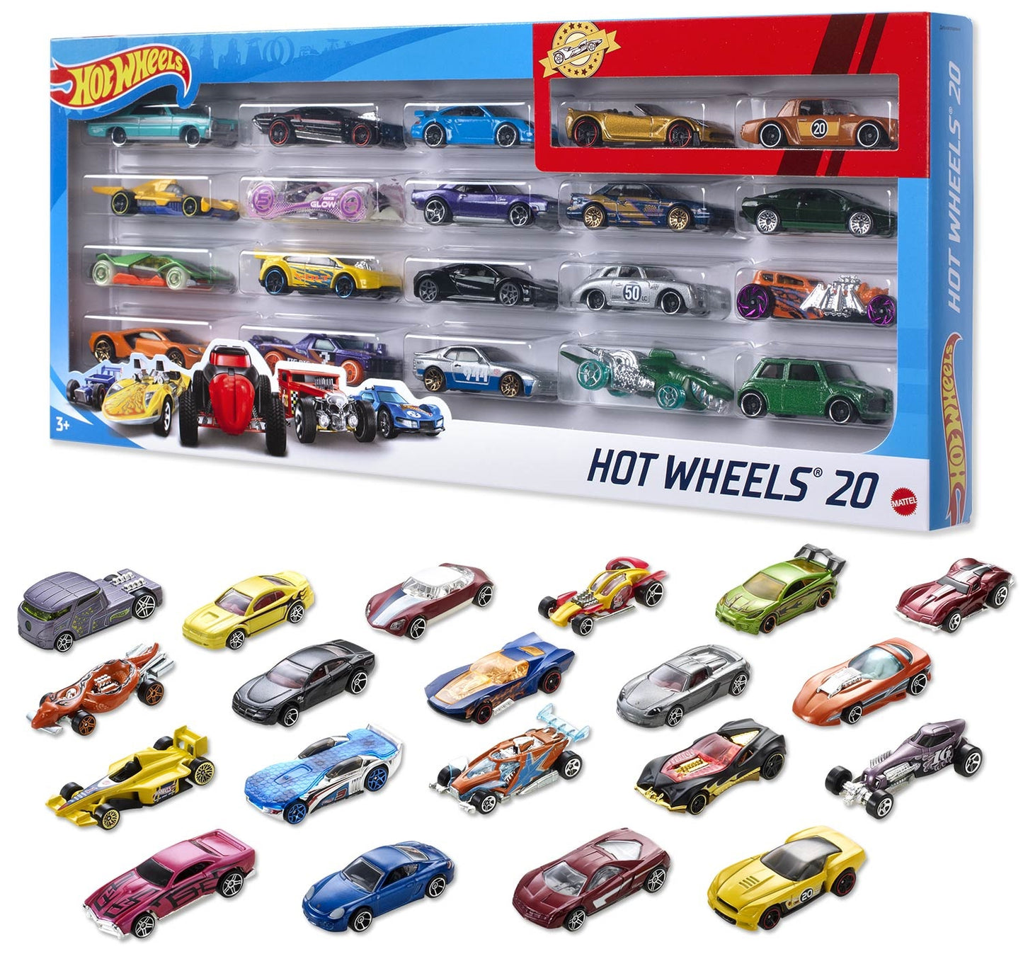 Coffret 20 Voitures Miniatures Hot Wheels – Échelle 1:64