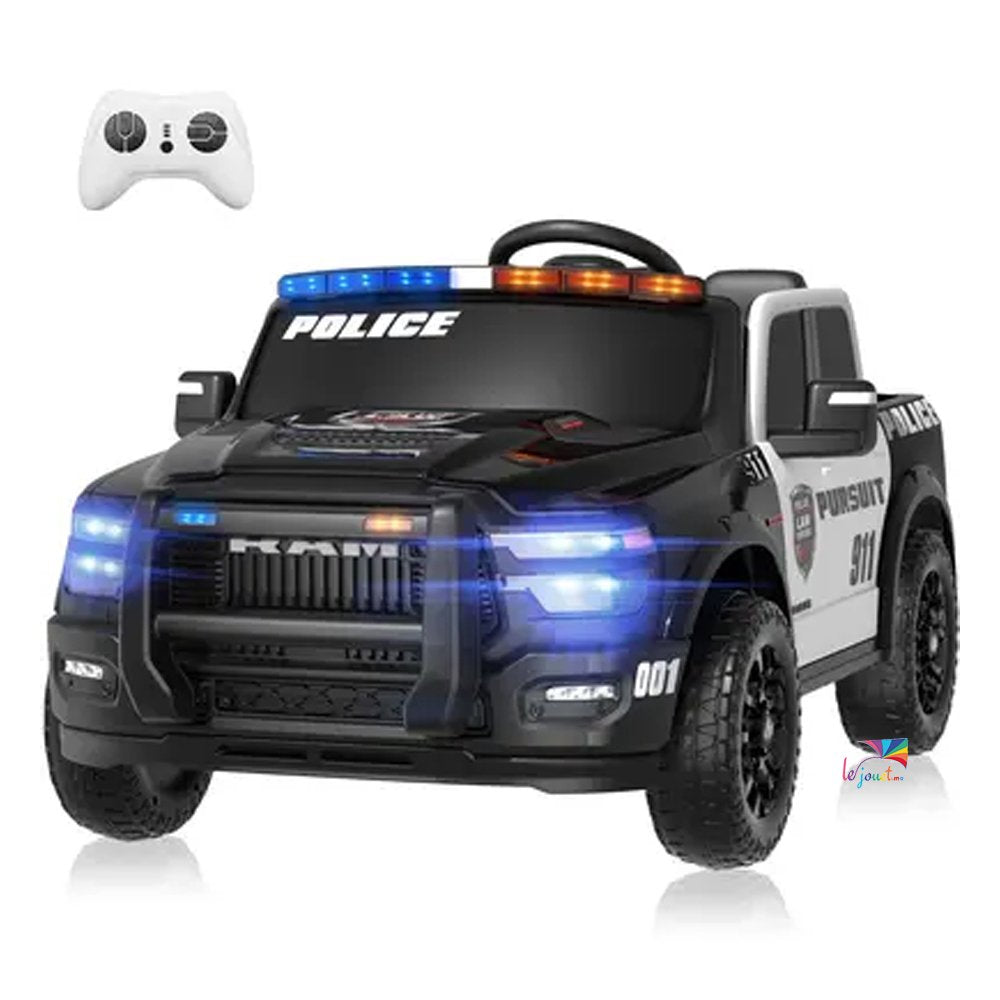 Style Dodge Ram Police – Voiture Électrique 2 Places 12V pour Enfants