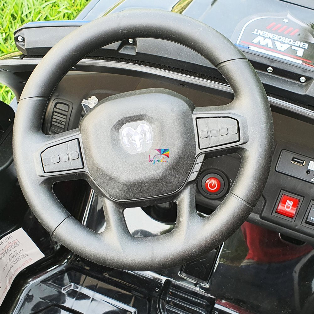 Style Dodge Ram Police – Voiture Électrique 2 Places 12V pour Enfants