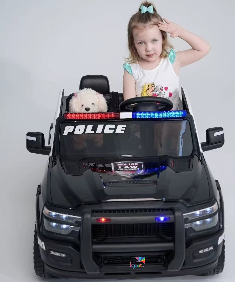 Style Dodge Ram Police – Voiture Électrique 2 Places 12V pour Enfants