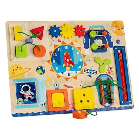 Tableau d’activités Montessori en bois