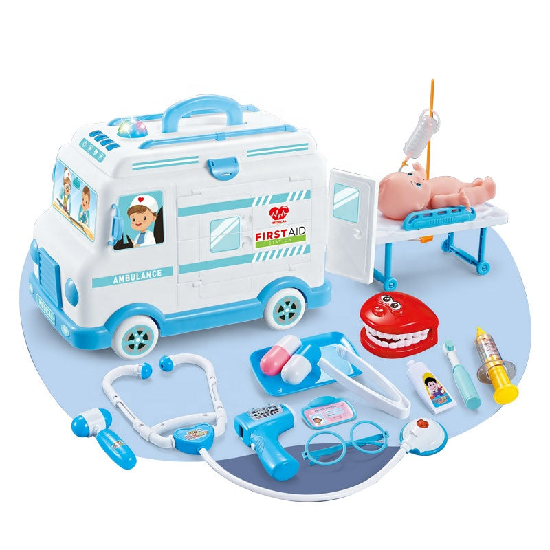 Ambulance électrique de Premiers Secours – Jouet de Médecin avec Accessoires