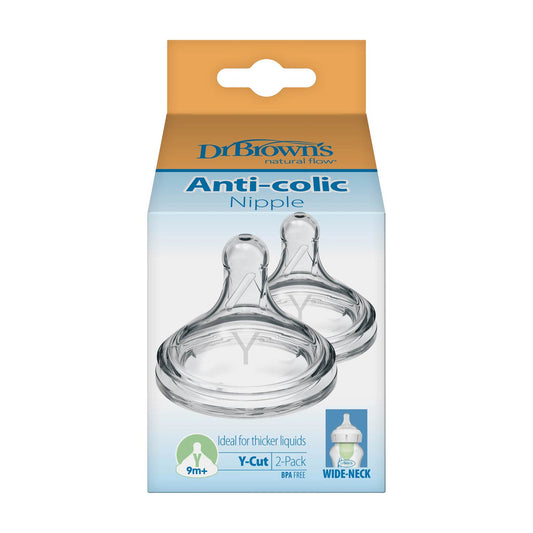 Dr. Brown's Biberon à col large - Natural Flow avec tétine en silicone