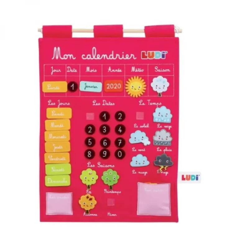 Calendrier en Tissu Rose – LUDI