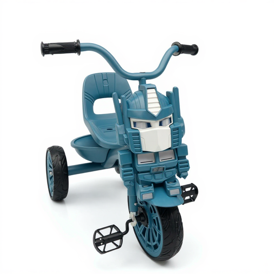 Tricycle Robot pour Enfant avec Panier de Rangement – Gris/Bleu
