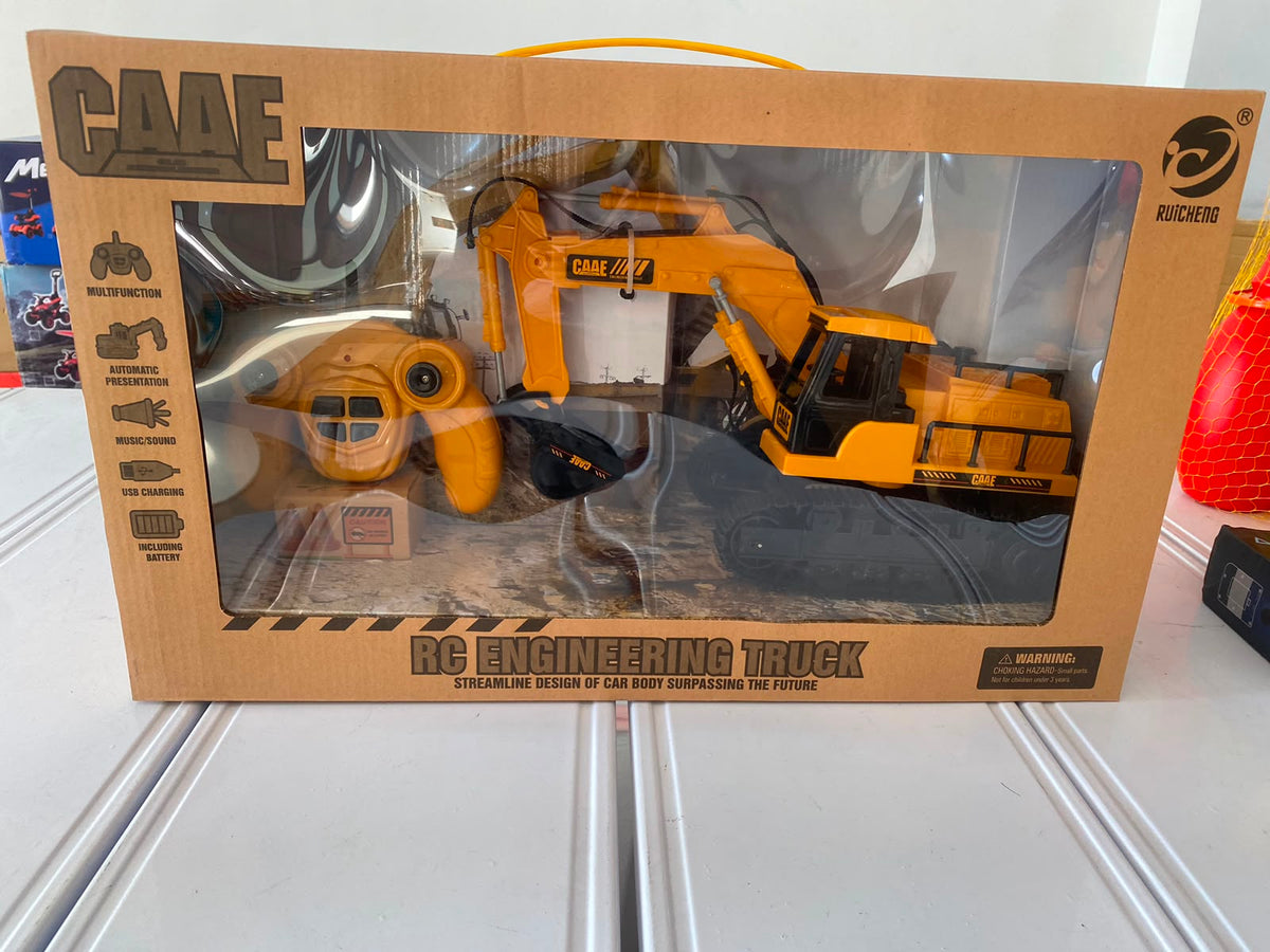 Pelleteuse Télécommandée CAAE RC Engineering Truck – Multifonction avec Sons, Rechargeable USB