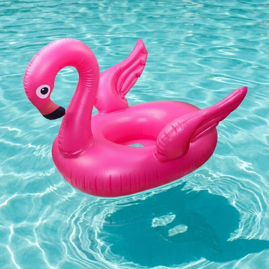 Bouée Anneau Gonflable Flamant Rose – Tête et Ailes 3D