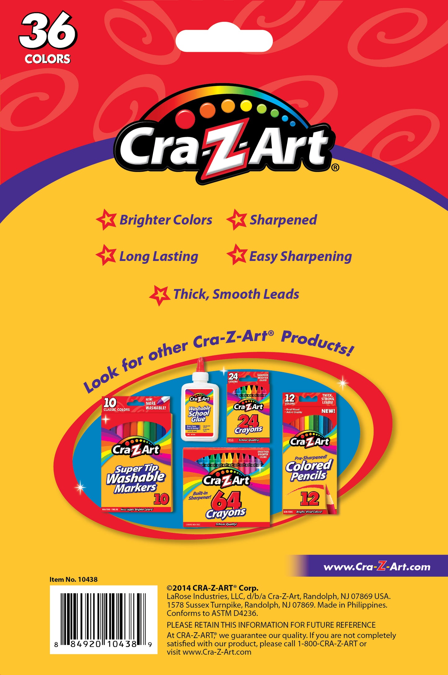 Cra-Z-Art – Boîte de 36 crayons de couleur