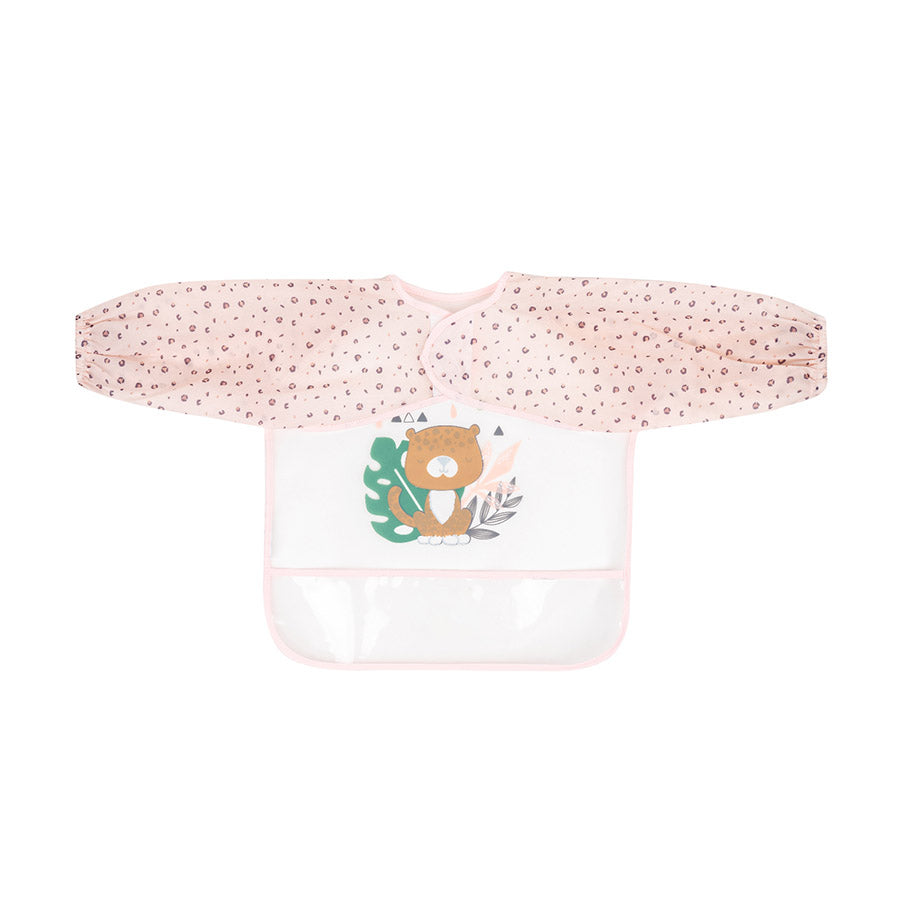 Bavoir Manches Longues EVA avec Ramasse-Miettes – Savanna Pink