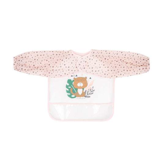 Bavoir Manches Longues EVA avec Ramasse-Miettes – Savanna Pink