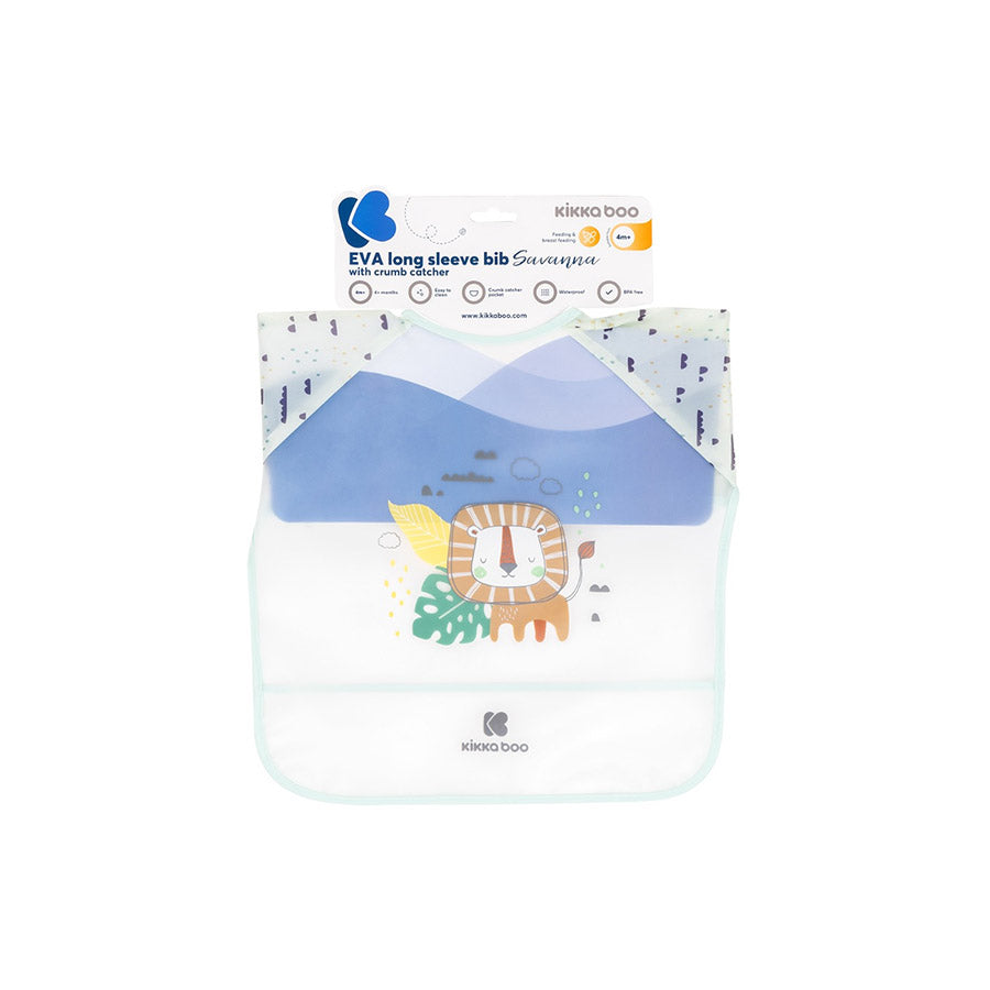 Bavoir Manches Longues EVA avec Ramasse-Miettes – Savanna Mint