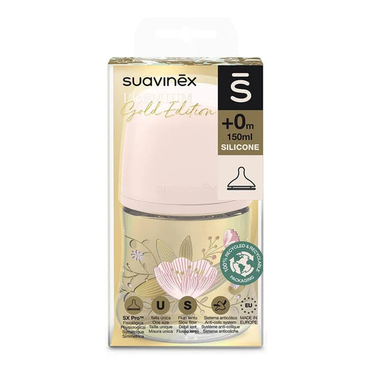 Biberon Premium Suavinex Tétine SX Pro Débit Lent 150ml - Rose
