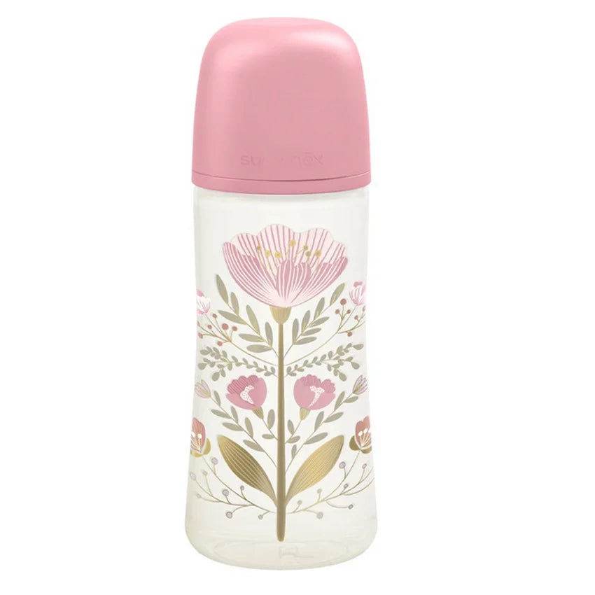Biberon Premium Gold Tétine SX Pro 360ml Rose – Suavinex – +6 mois