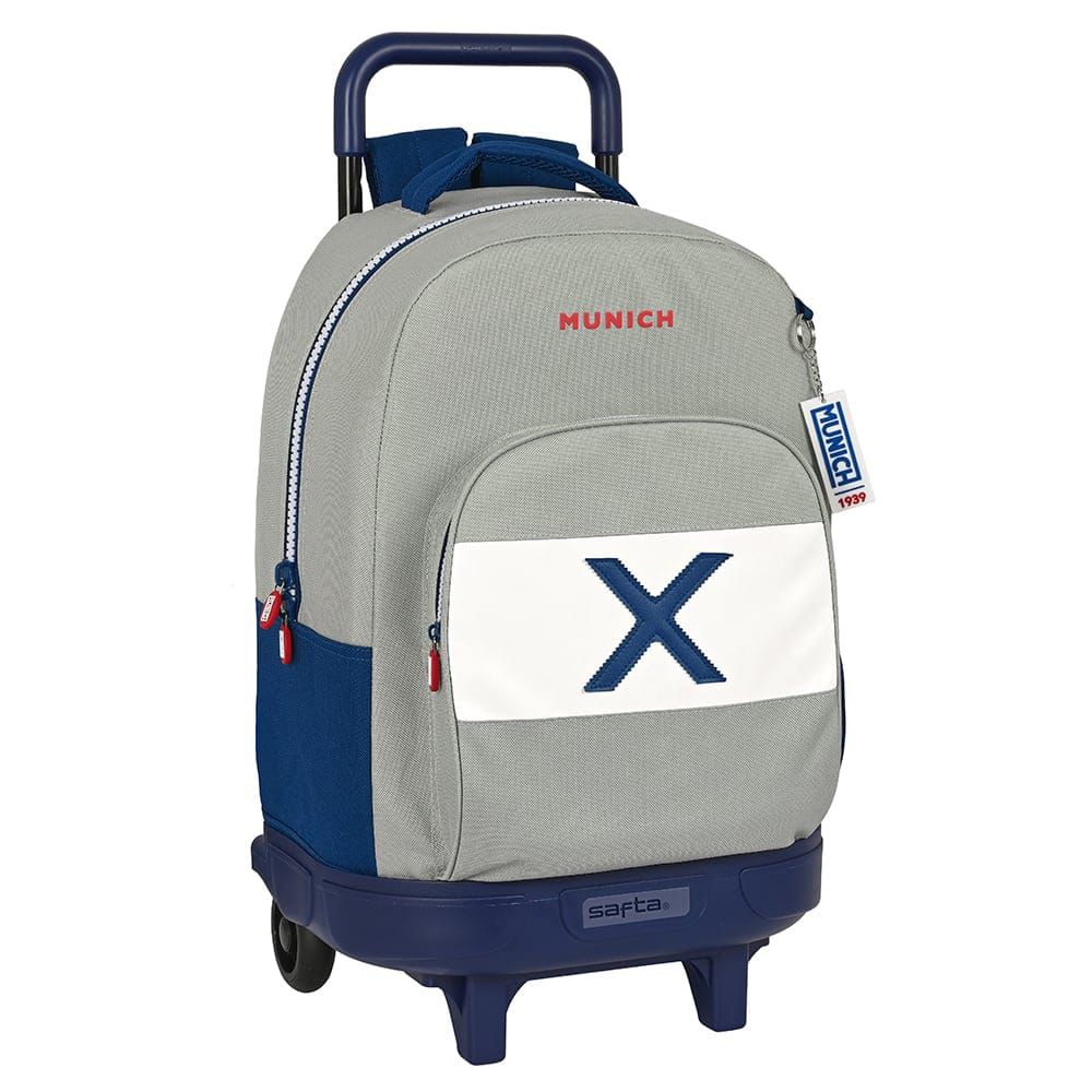 Cartable Trolley Munich X Gris/Bleu – Safta