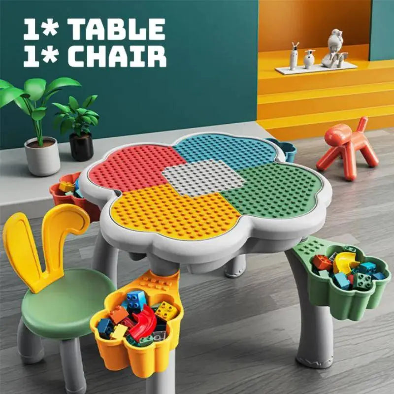 Table d'Activités Compatible Briques LEGO avec Chaises