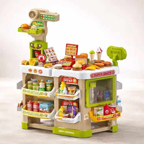 Supermarché Street Food avec Caisse et Scanner – 105 Pièces