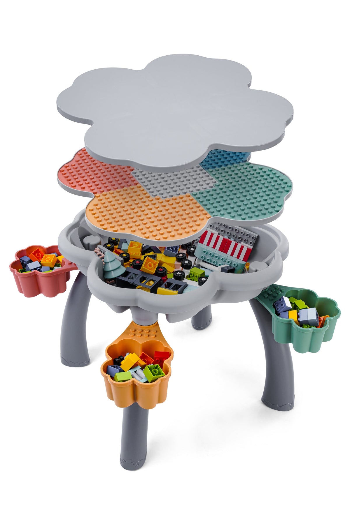 Table d'Activités Compatible Briques LEGO avec Chaises