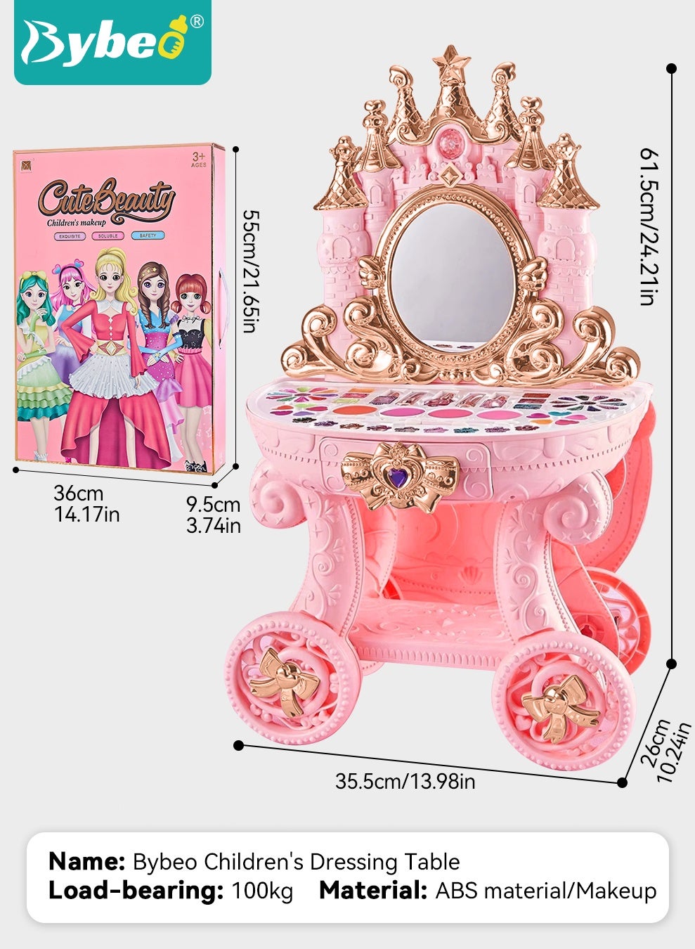 Coiffeuse Carrosse de Princesse avec Miroir et Maquillage – Cute Beauty