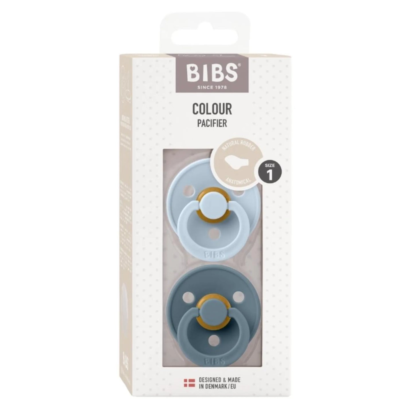 Bibs Sucettes Anatomiques en Latex – Bleu Bébé/Pétrole – Lot de 2 – Taille 1 (0-6 mois)