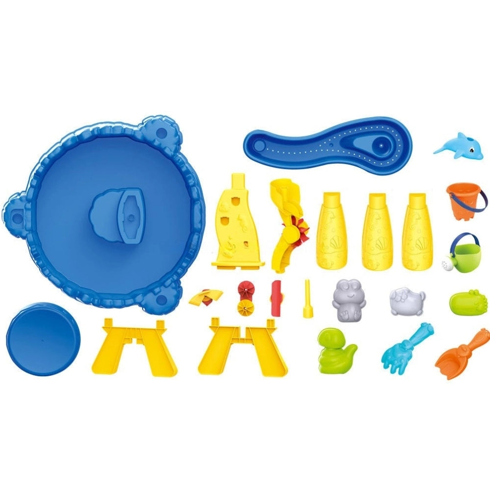 Woopie Table Jeu Sable et Eau XL 2-en-1 – Dauphin – 12 pièces