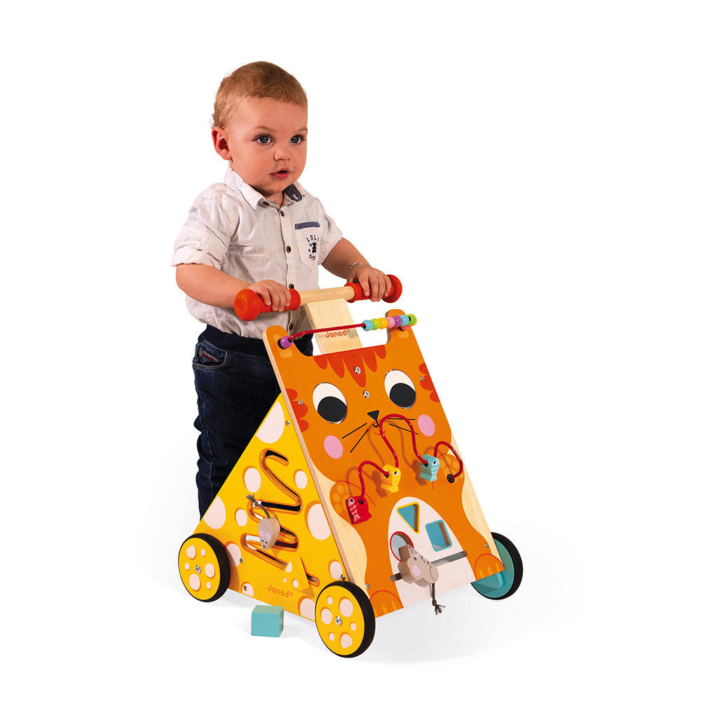 Chariot Multi-Activités Chat en Bois – Janod