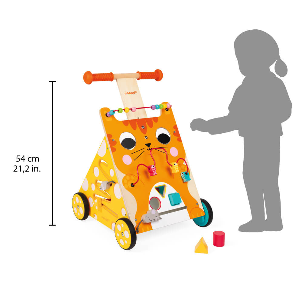 Chariot Multi-Activités Chat en Bois – Janod