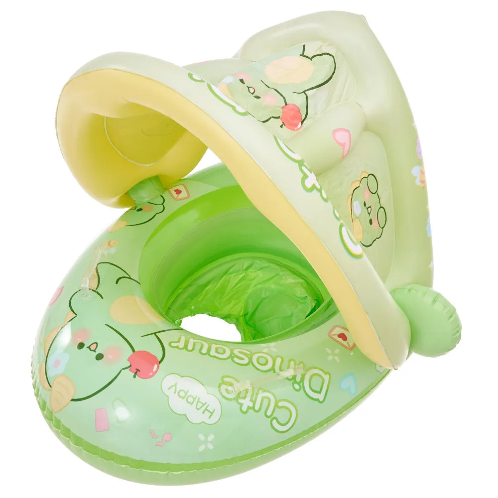 Bouée Gonflable Bébé avec Pare-Soleil Vert – Baignades en toute sérénité