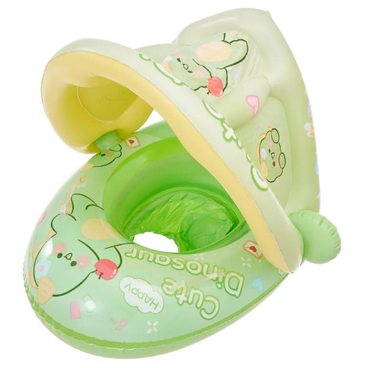 Bouée Gonflable Bébé avec Pare-Soleil Vert – Baignades en toute sérénité