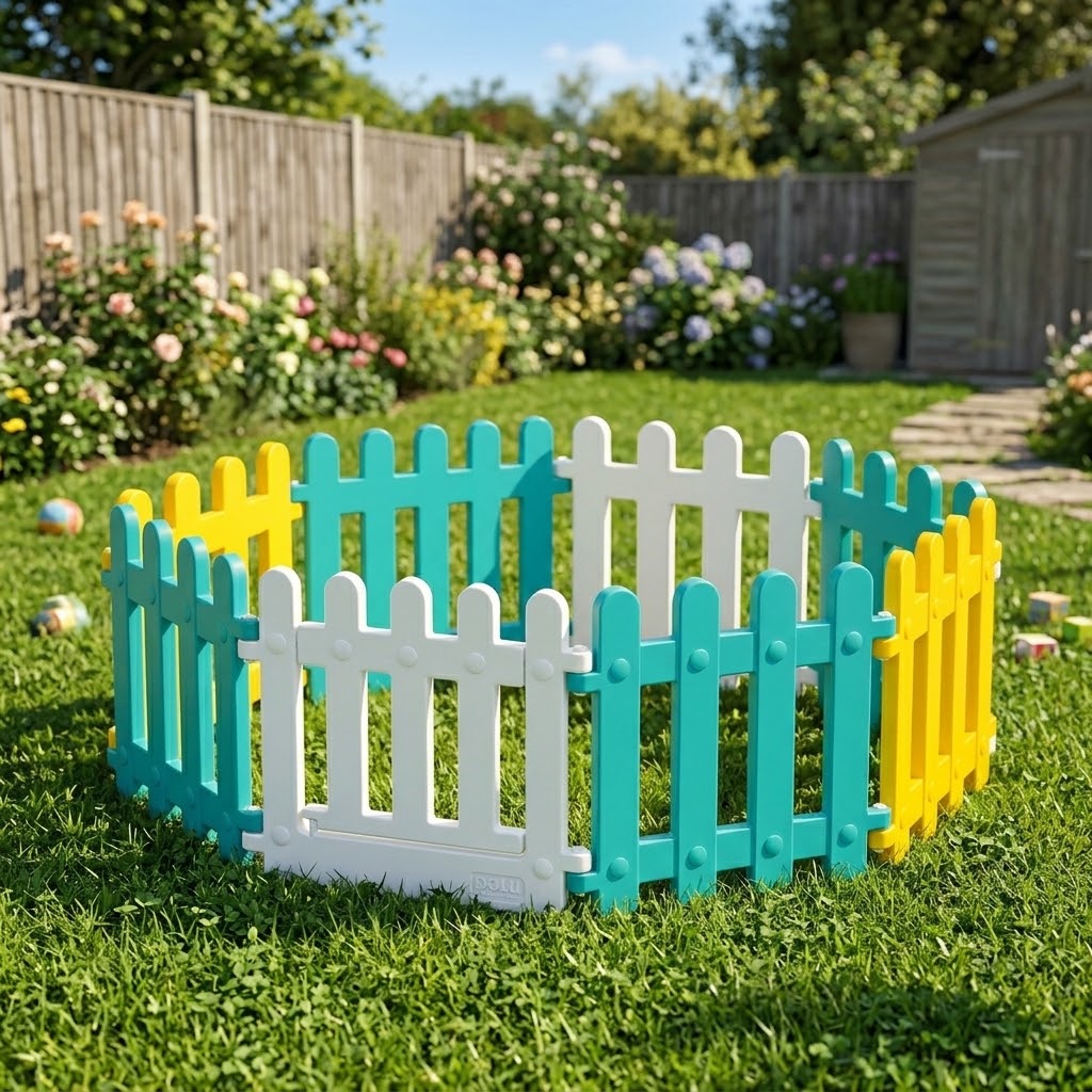 Barrière de Jeu Dolu Fence – Parc Modulable Intérieur et Extérieur, 6 Mois et Plus