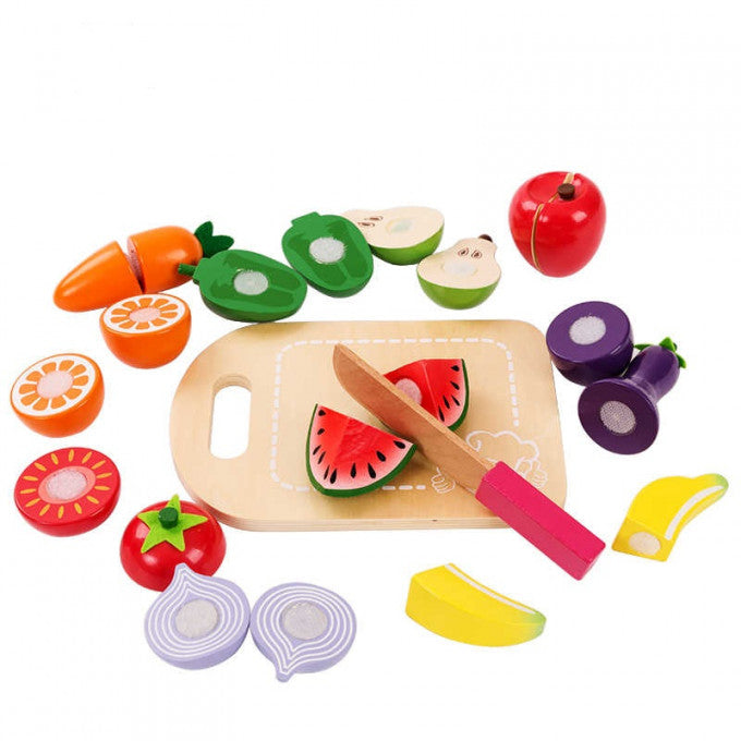 Jeu de Découpe de Fruits et Légumes en Bois
