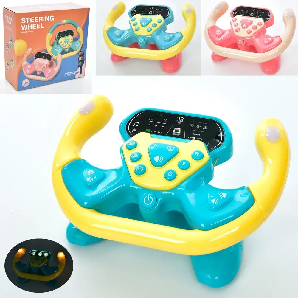 Volant de Voiture Éducatif Musical 360° pour Bébé et Enfant - Rose