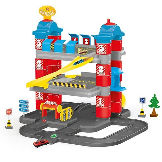 Garage Enfant Dolu – 3 Niveaux avec Ascenseur et Accessoires