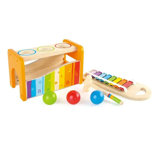 Banc à Marteler et Xylophone 2 en 1 Hape - Jouet Musical en Bois