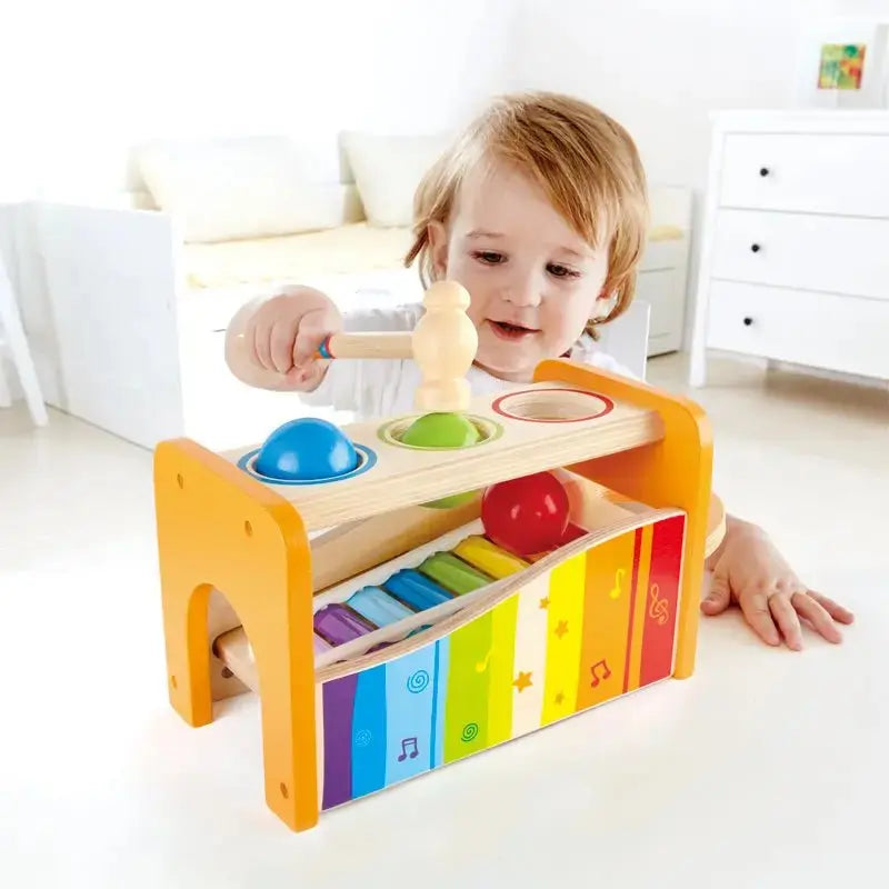 Banc à Marteler et Xylophone 2 en 1 Hape - Jouet Musical en Bois