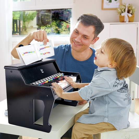 Hape Piano Lumineux Éducatif Noir - Clavier Musical 25 Touches