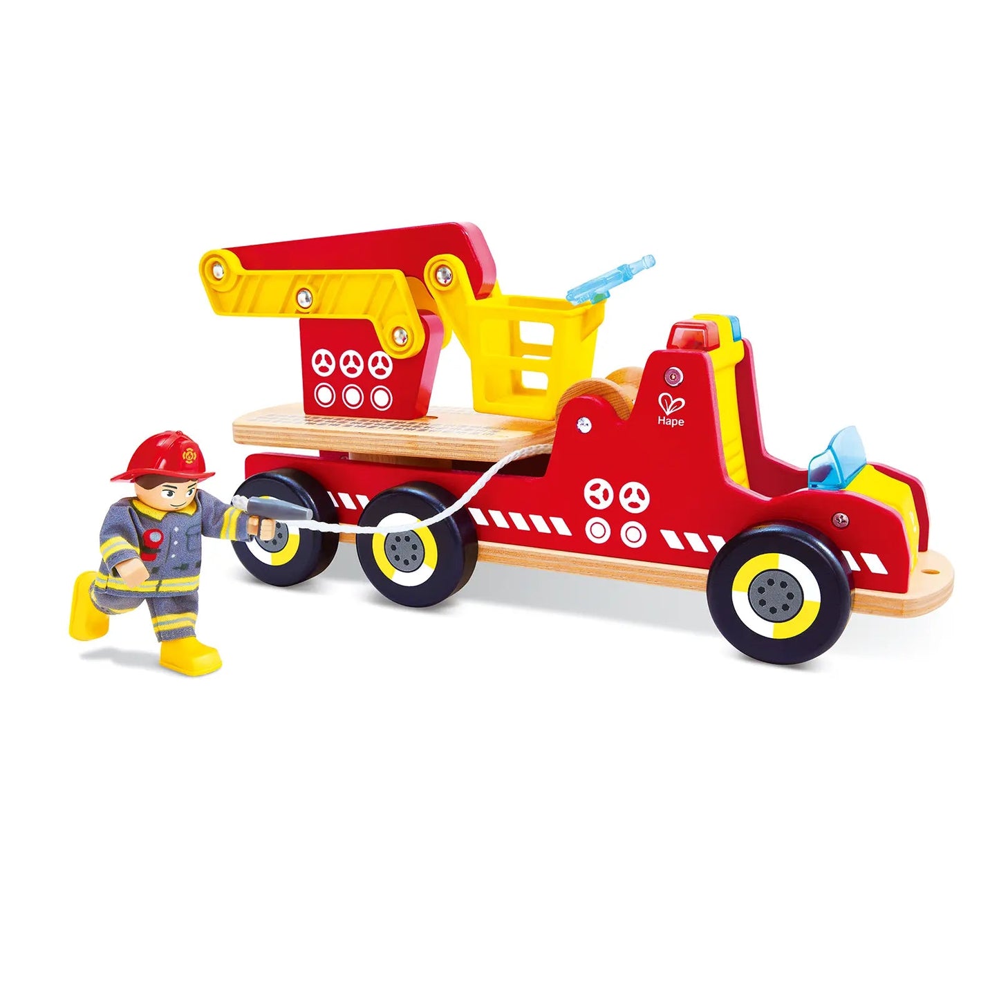 Camion de Pompiers en Bois Hape avec Sirène et Lumières