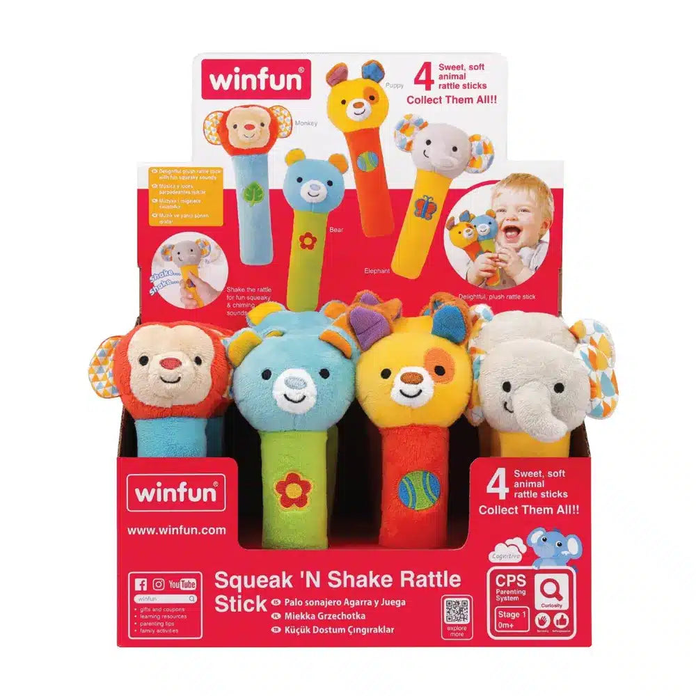 Winfun Hochet Squeak ‘N Shake Bâton en Peluche (1 Unité)