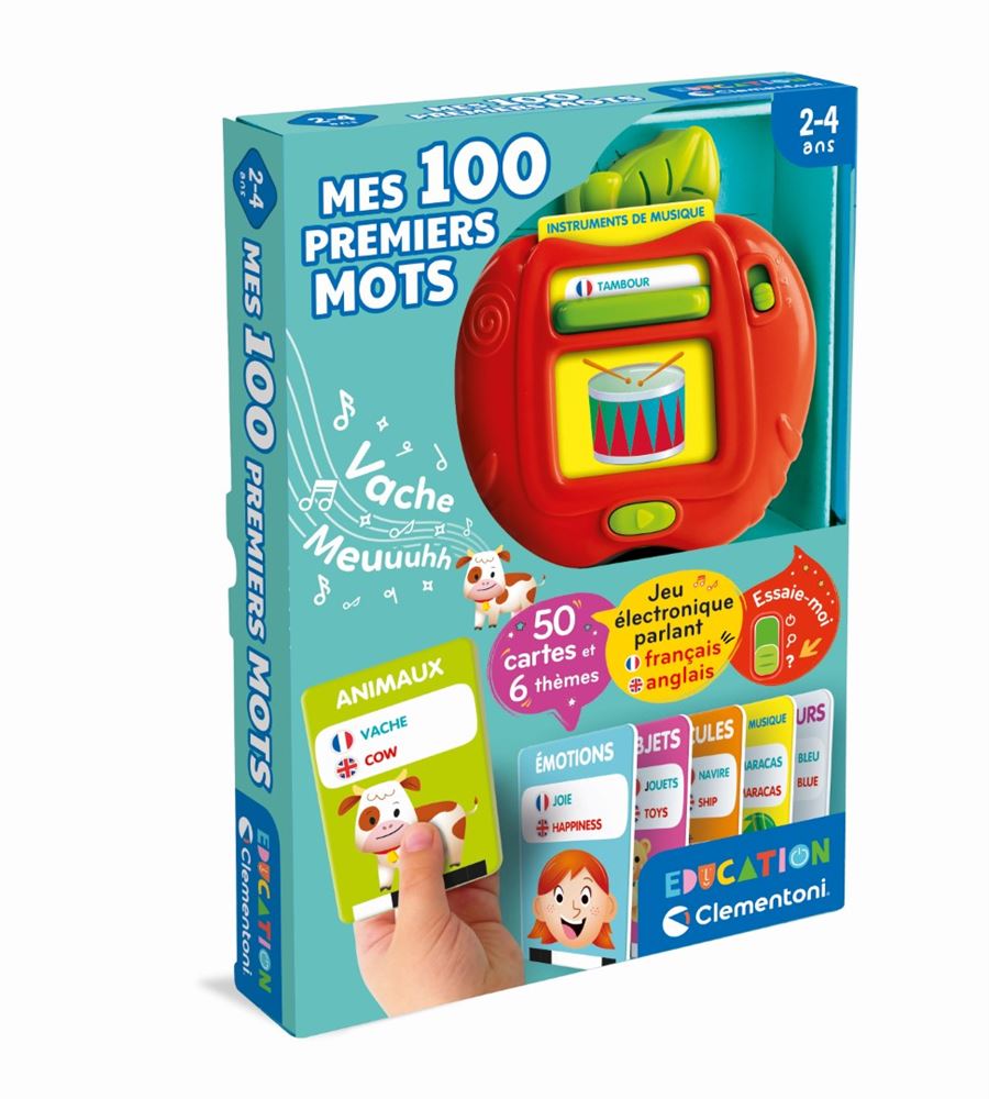 Clementoni Mes 100 Premiers Mots – Jeu Électronique Parlant Français-Anglais